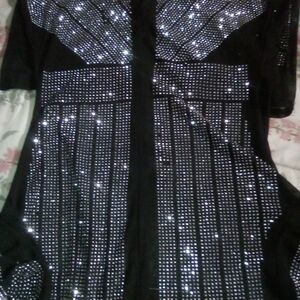 Black and Silver Studded Dress